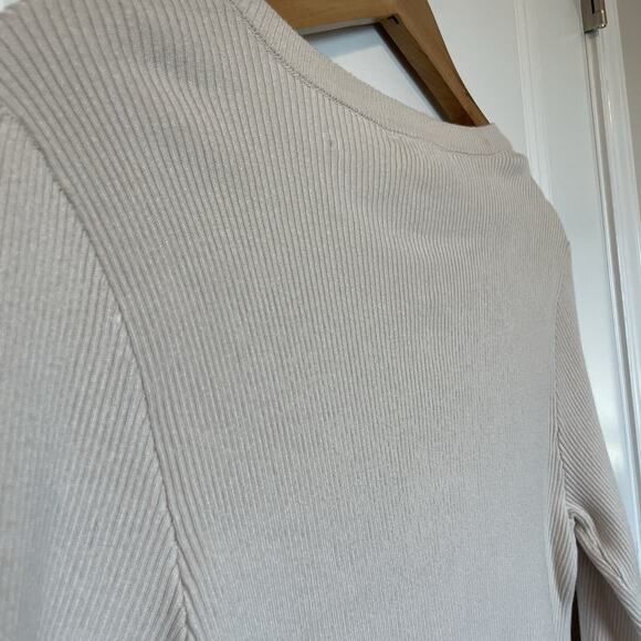 NWT Marbel Ribbed Knit Sweater Top Women’s Size L Cream Tan Gold Classic Preppy - Picture 9 of 9